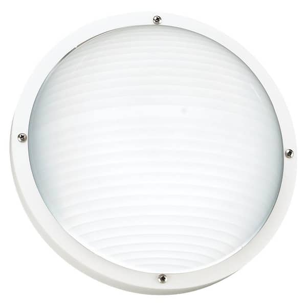 Generation Lighting Bayside 1-Light White Outdoor 5 in. Wall/Ceiling Fixture