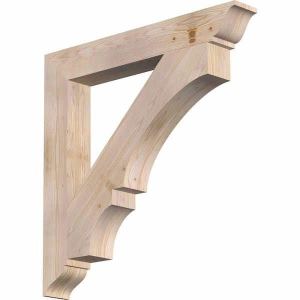 Ekena Millwork 5.5 in. x 42 in. x 42 in. Douglas Fir Balboa Traditional Smooth Bracket