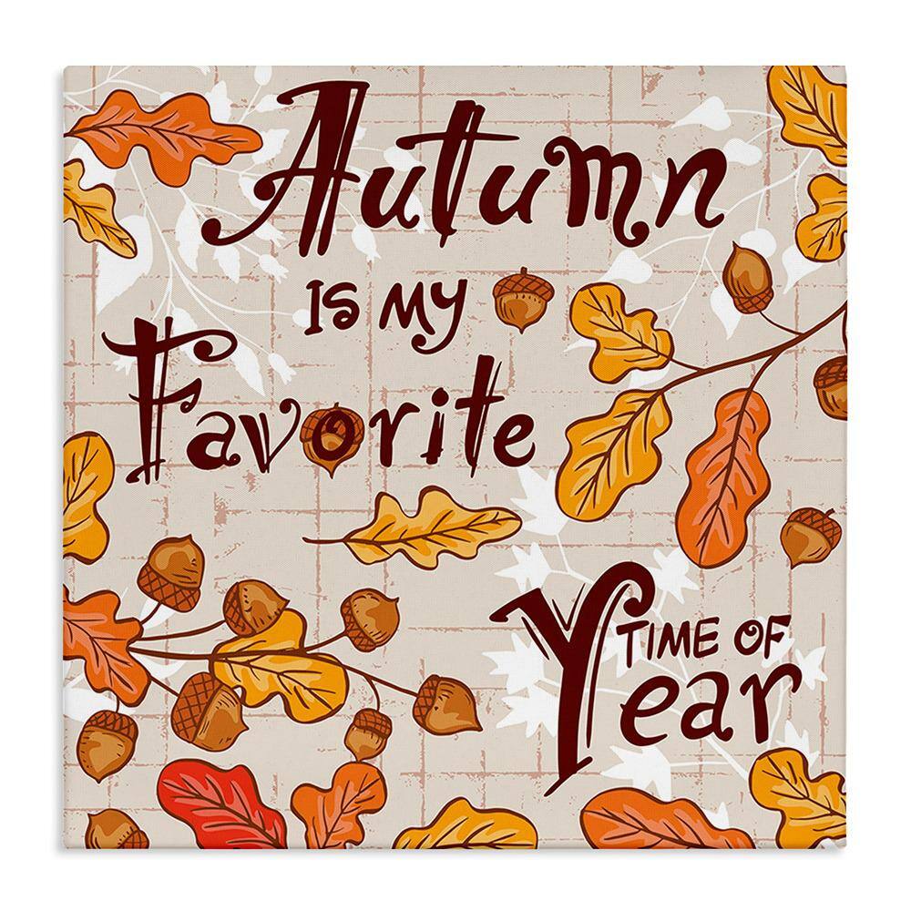 Autumn Phrase with Leaves byDiane Labombarbe 1 Piece Unframed Graphic Print Typography Poster Art Print 17 in. x 17 in. price history on PriceWatchPro