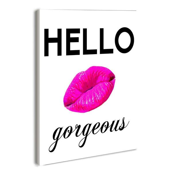 Stupell Industries 12.5 in. x 18.5 in. "Hello Gorgeous" by lulusimonSTUDIO Printed Wood Wall Art