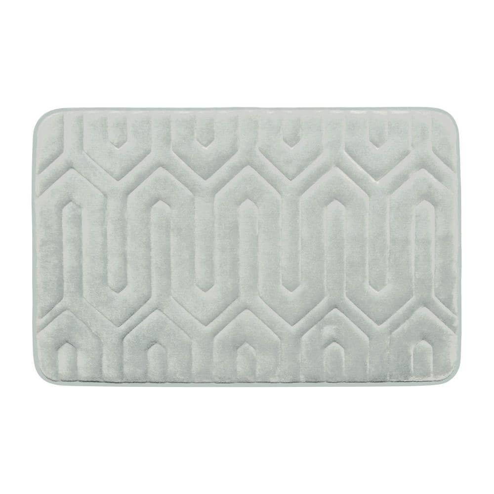 BounceComfort Thea Light Gray 17 in. x 24 in. Memory Foam Bath Mat ...