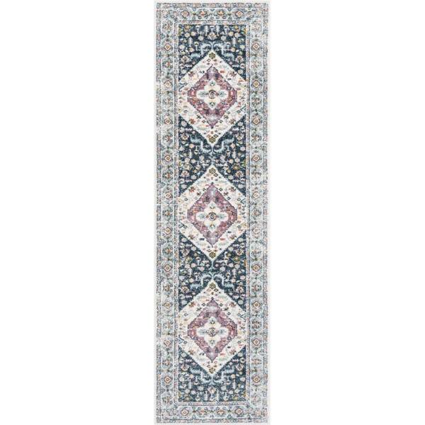 Well Woven Ivy Maude Vintage Medallion Oriental Blue Blush 2 ft. 7 in ...