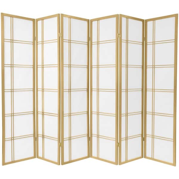 6 ft. Gold Double Cross 6-Panel Room Divider