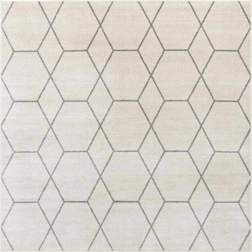 Trellis Frieze Geometric Ivory 6 ft. x 6 ft. Area Rug price history on PriceWatchPro