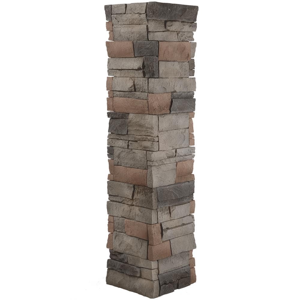 GenStone Stacked Stone 11.25 in. x 48 in. Kenai Faux Pillar Panel ...