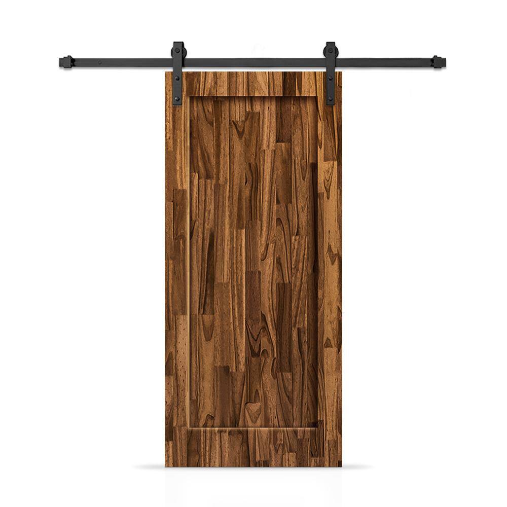 24 in. x 80 in. 1-Panel Shaker Hollow Core Walnut Stained Pine Wood Interior Sliding Barn Door with Hardware Kit price history on PriceWatchPro