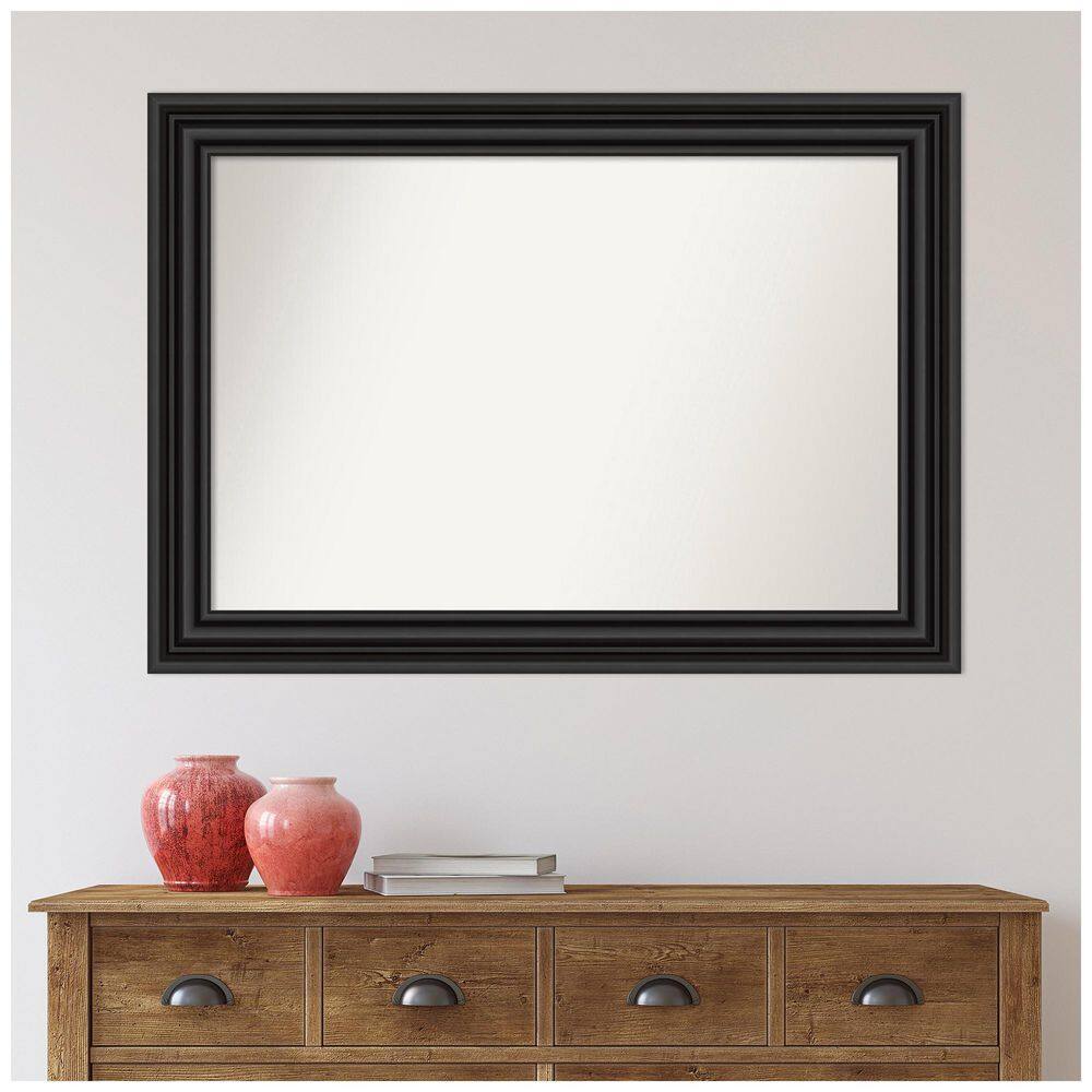 Colonial Black Rectangular Wall Mirror with Polystyrene Frame