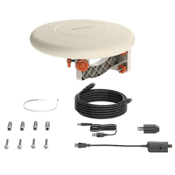 Outdoor Digital TV Antenna Amplified Omni-Directional 360° Reception Rooftop 