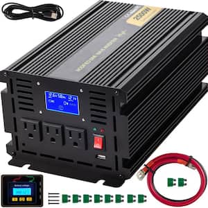 2500-Watt Power Inverter Modified Sine Wave Inverter 12-Volt with LCD Display Remote Controller LED Indicator for RV Car