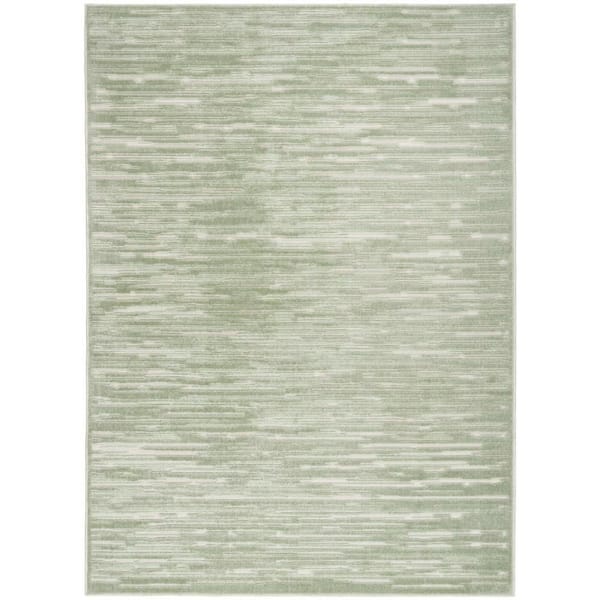 Nourison Casual Green 5 ft. x 7 ft. Abstract Contemporary Area Rug
