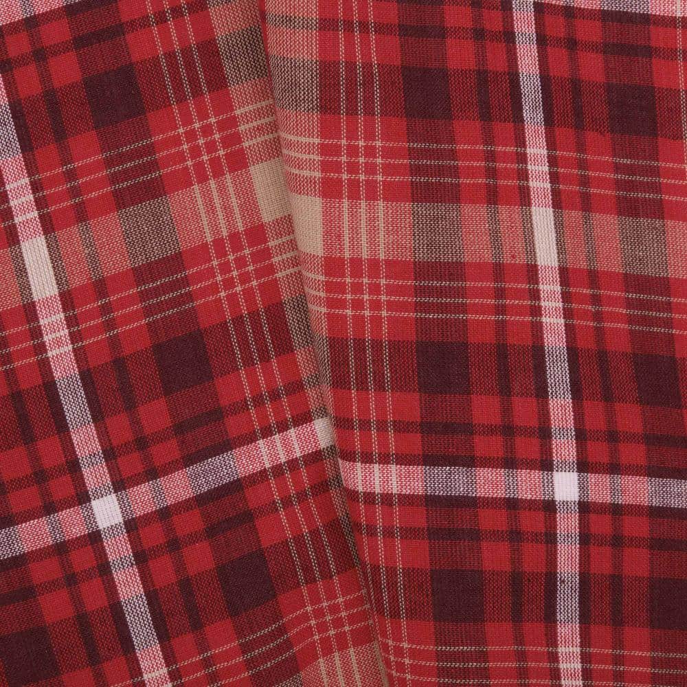 Braxton Red Plaid Scalloped Cotton Valance 16x60