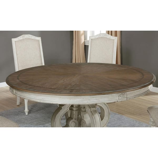 Furniture Of America Willadeene Antique, White Round Pedestal Kitchen Table
