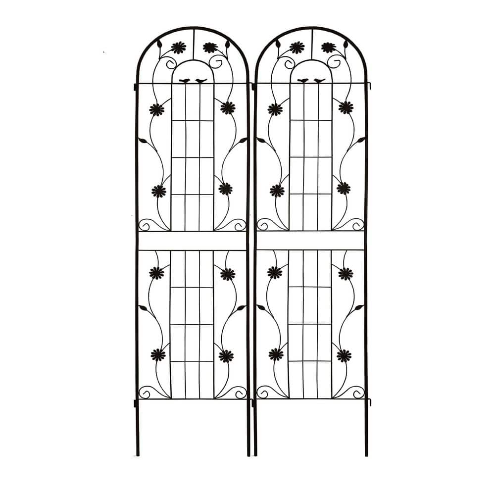 2 Pack 86.7 in. x 19.7 in. Black Metal Garden Trellis Rustproof Trellis for Climbing Plants Outdoor Flower Support price history on PriceWatchPro