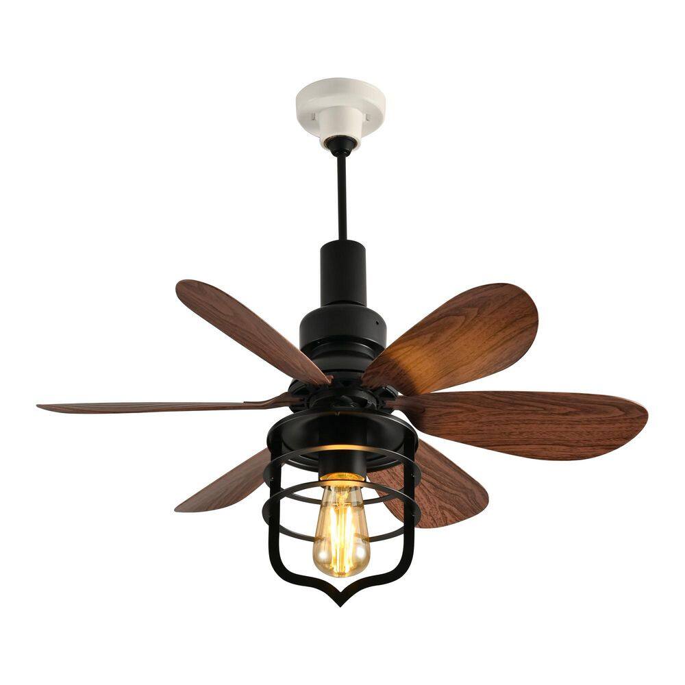 20 In. 3-Speed Black Screw-in Socket Downrod Mount Ceiling Fan with Light and Remote for Bedroom Kitchen Garage Study price history on PriceWatchPro