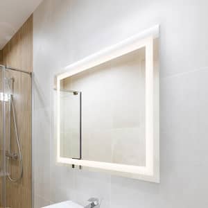Remy 30 in. W x 36 in. H Large Rectangular Frameless Antifog Front-Lit Wall Bathroom Vanity Mirror with Smart Touch