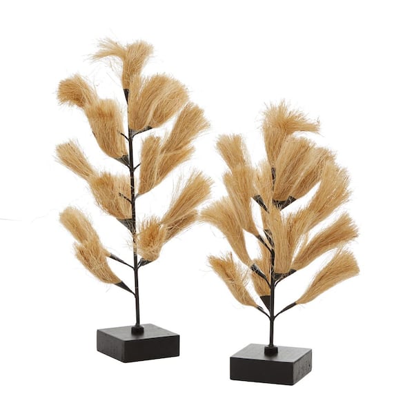 Litton Lane Abstract Wood Sculpture (Set of 2)