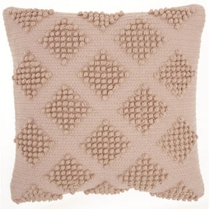 Jordan Blush Geometric Cotton 18 in. X 18 in. Throw Pillow