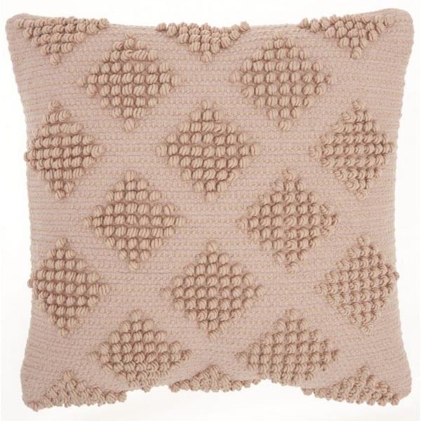 HomeRoots Jordan Blush Geometric Cotton 18 in. X 18 in. Throw Pillow