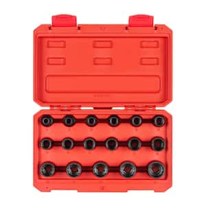 1/2 in. Drive 12-Point Impact Socket Set, (17-Piece) (8-24 mm)