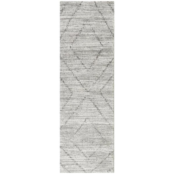 BALTA Sienna Grey 2 ft. x 7 ft. Geometric Runner Rug