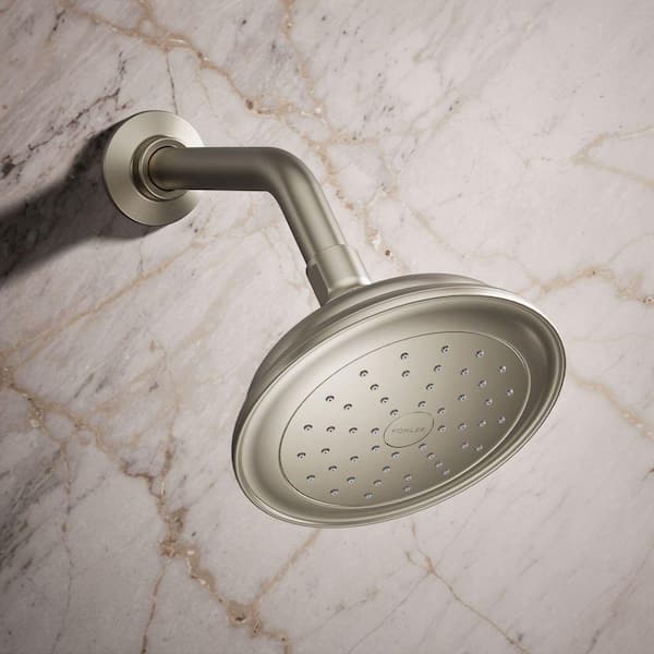 Artifacts 1-Spray 6 in. Single Wall Mount Fixed Shower Head in Vibrant Brushed Nickel