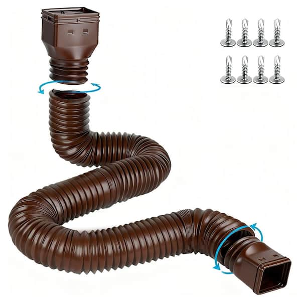 16.5 Ft Gutter Downspout Extension Flexible 4 Inch Diameter Drain Spout Extender Extendable 3.4 to 16.5 Ft Drainage