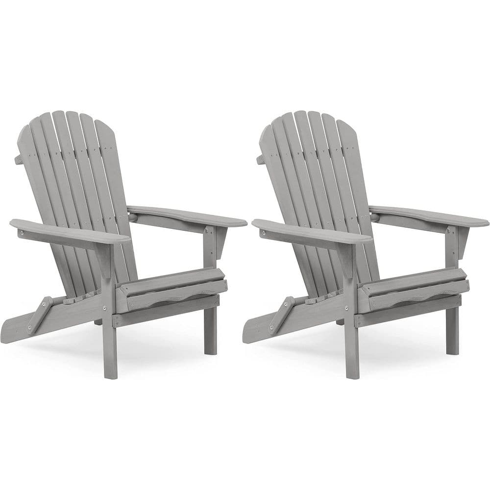 TIRAMISUBEST T Garden Natural Wood Adirondack Chairs In Classic Gray 2   Tiramisubest Wood Adirondack Chairs W1390xy58446 64 1000 