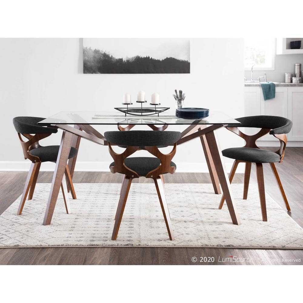 Charcoal Velvet Upholstered Swivel Side Chair with Wood Legs