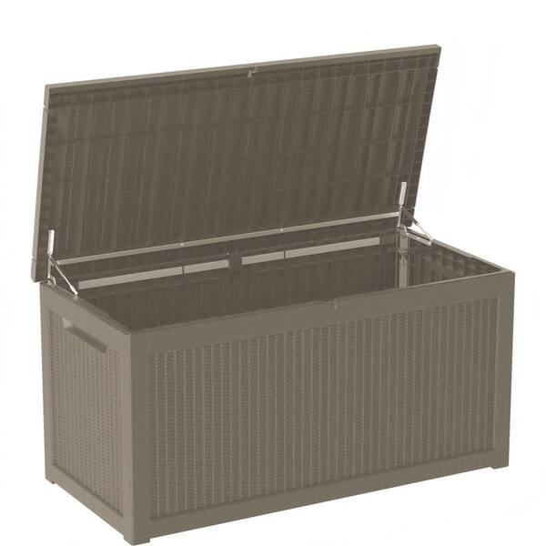 260 gal. Rattan Deck Box-Brown