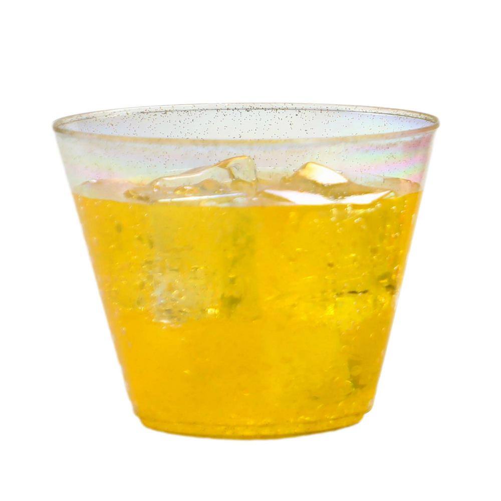 PERFECT SETTINGS 9 Oz. Gold Glitter Disposable Platic Cups, Party, Cold ...