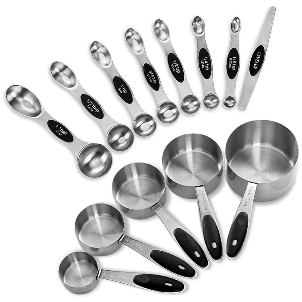 13-Piece Stainless Steel Measuring Cups and Magnetic Measuring Spoons Set with Nonslip Silicone Handles price history on PriceWatchPro