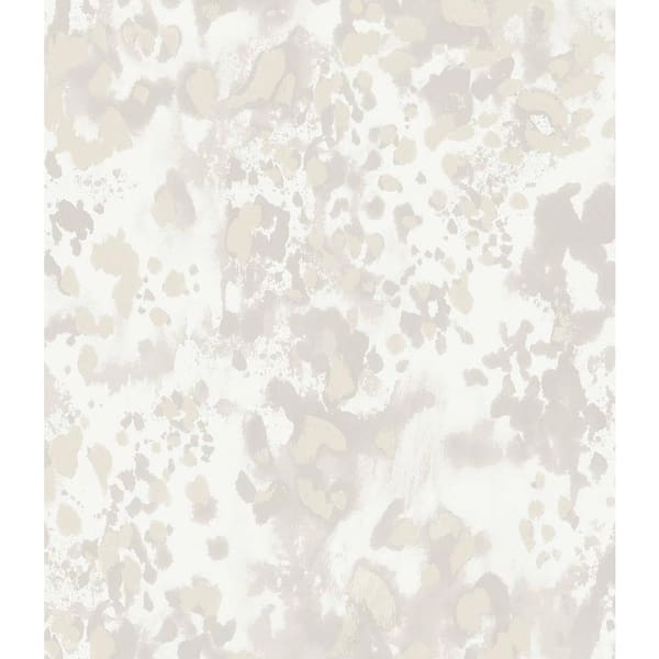 56 sq. ft. Metallic Snowbound Leopard Abstract Paper Unpasted Wallpaper Roll