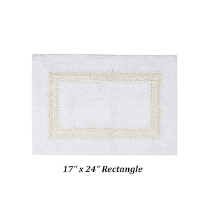 Hotel Collection White/Ivory 17" x 24" 100% Cotton Bath Rug