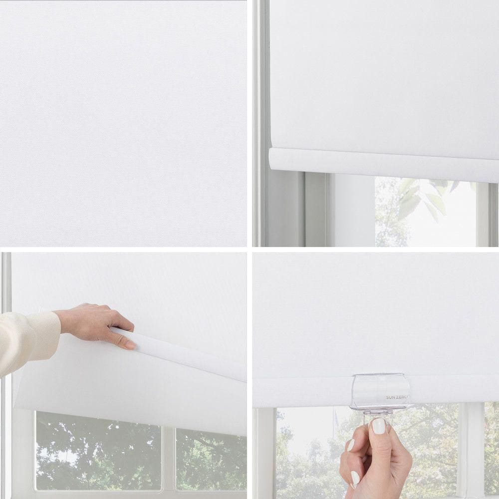 Langley White Cordless Blackout Fabric Roller Shade 45" x 72"