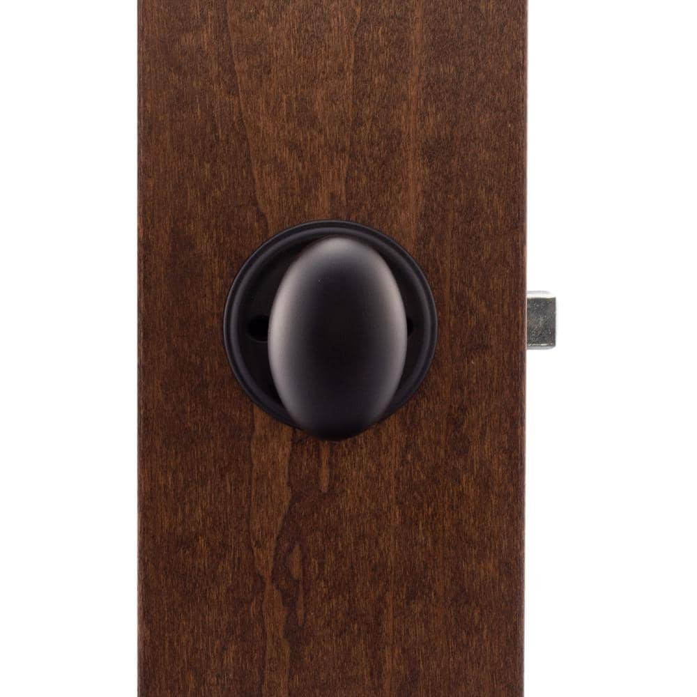 Black Brass Egg-Shaped Passage Door Knob for Hall/Closet