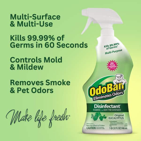 32 oz. Eucalyptus Multi-Purpose Disinfectant Spray, Odor Eliminator, Sanitizer, Fabric Freshener, Mold Control