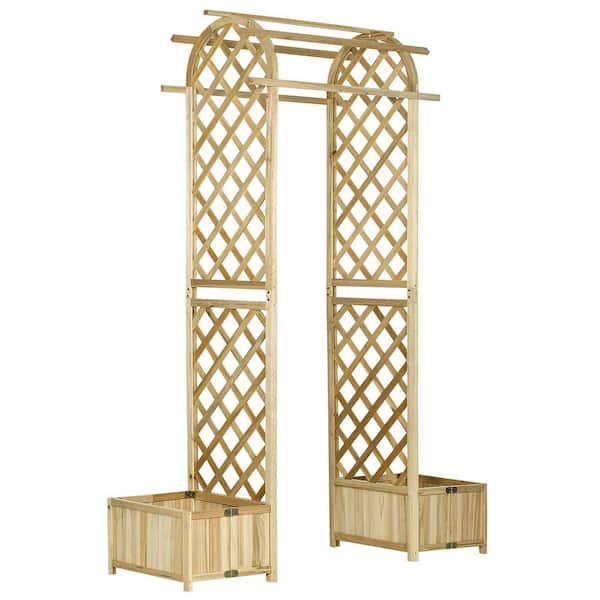 92.5 in. x 65.3 in. Wooden Garden Arbor for Climbing Plants for Climbing Plants and Trellis Design in Natural