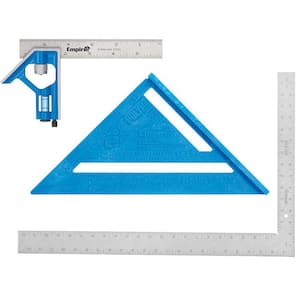 6 in. Pocket Combination Square and 7 in. Polycast Rafter Square with 16 in. x 24 in. Steel Framing Square
