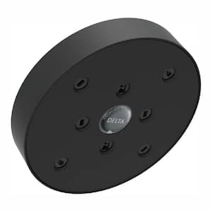 1-Spray Patterns 1.50 GPM 5.47 in. Wall Mount Fixed Shower Head with H2Okinetic in Matte Black