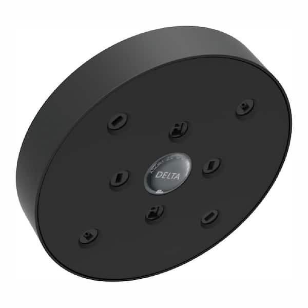 Delta 1-Spray Patterns 1.50 GPM 5.47 in. Wall Mount Fixed Shower Head with H2Okinetic in Matte Black