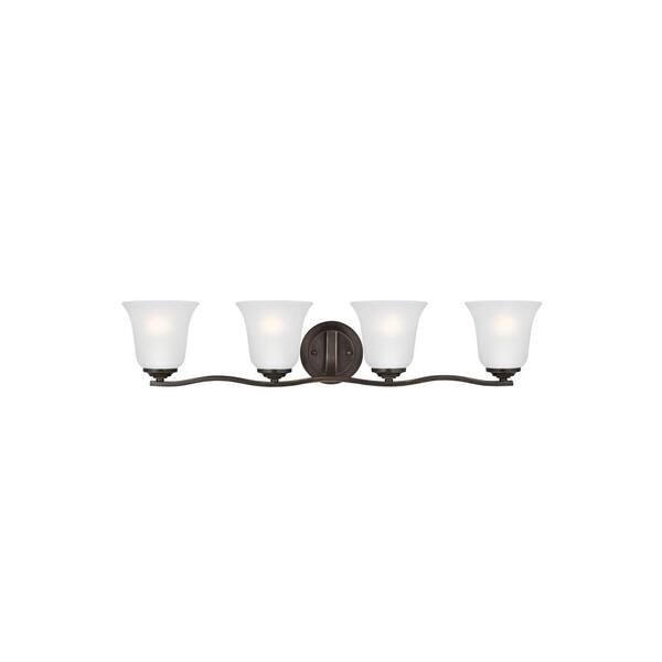 Generation Lighting Emmons 4-Light Heirloom Bronze Bath Light with LED Bulbs