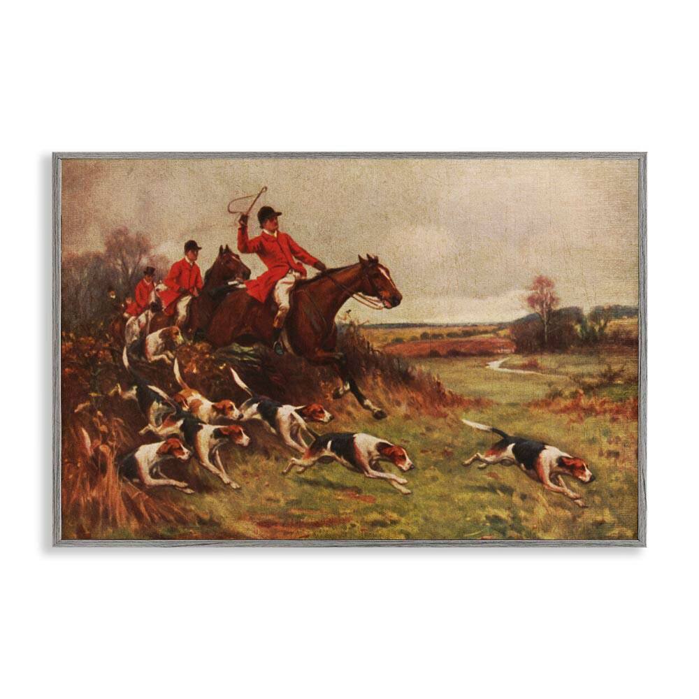 Hunting Dogs in Countryside by Tina Higgins Designs, Inc. Gray Framed People Giclee Art Print 20 in. x 30 in. price history on PriceWatchPro