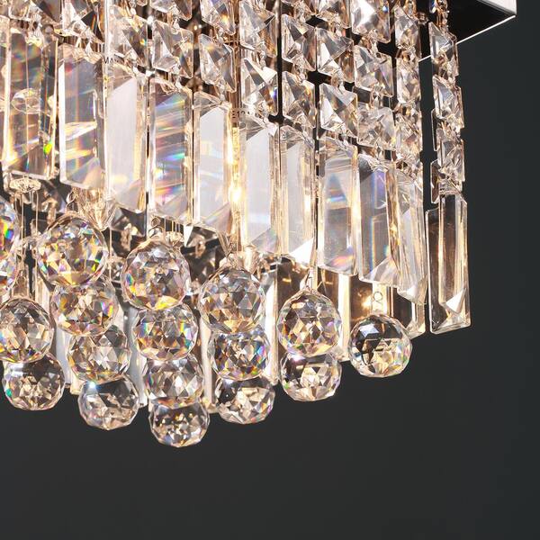 Luxury Modern Clear Crystal Flush mount Chandelier Ceiling Light Fixture New 