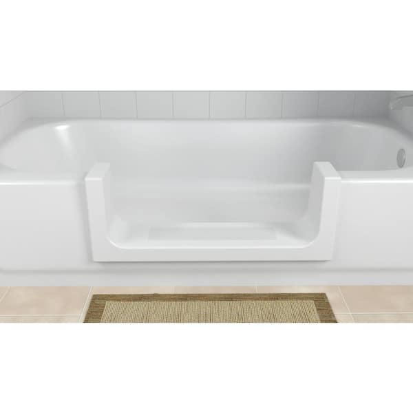 Wide White Step Bathtub Conversion Kit