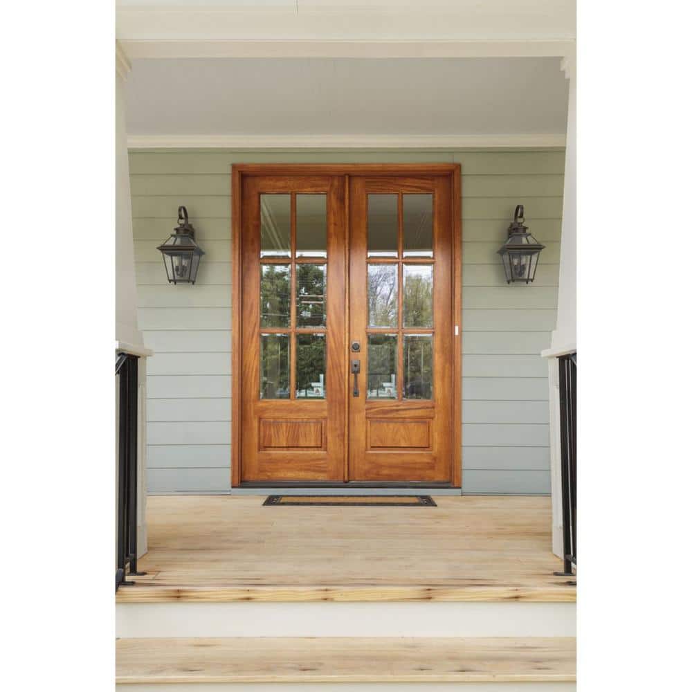 Elegant Antique Bronze Outdoor Wall Lantern with Beveled Glass