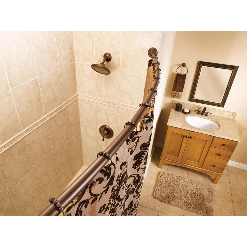Adjustable Bronze Curved Shower Curtain Rod, 54-72 Inches