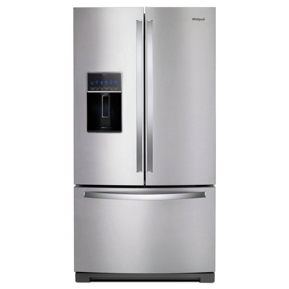 Whirlpool 27 Cu Ft French Door Refrigerator In Fingerprint Resistant Stainless Steel Wrf757sdhz The Home Depot