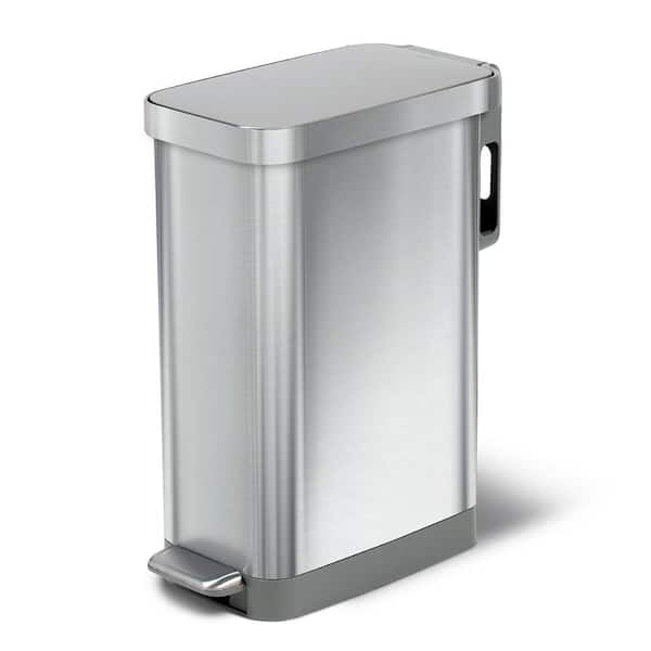 simplehuman Slim Plastic Step Trash Can 10.5 Gallon Gray - Office Depot