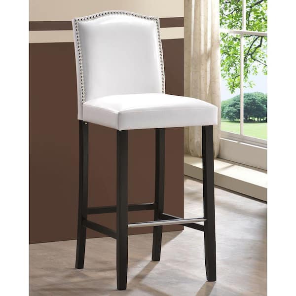 Baxton Studio Libra White Faux Leather Upholstered 2 Piece Bar