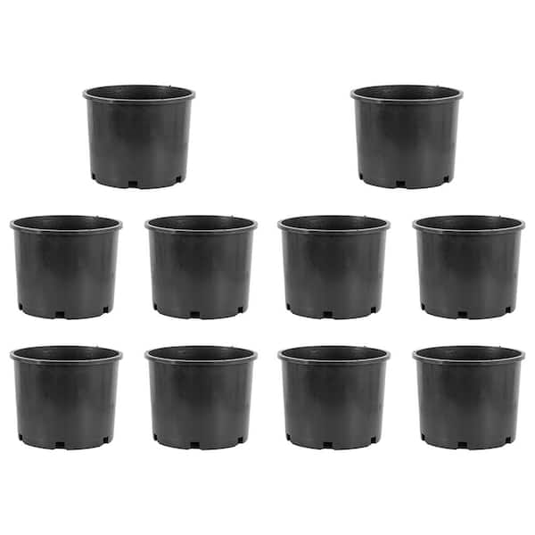 Unbranded 15 in. W x 15 in. H 7 Gal. Round Wide Rim Durable Plastic Plant Nursery Pot (10-Pack)